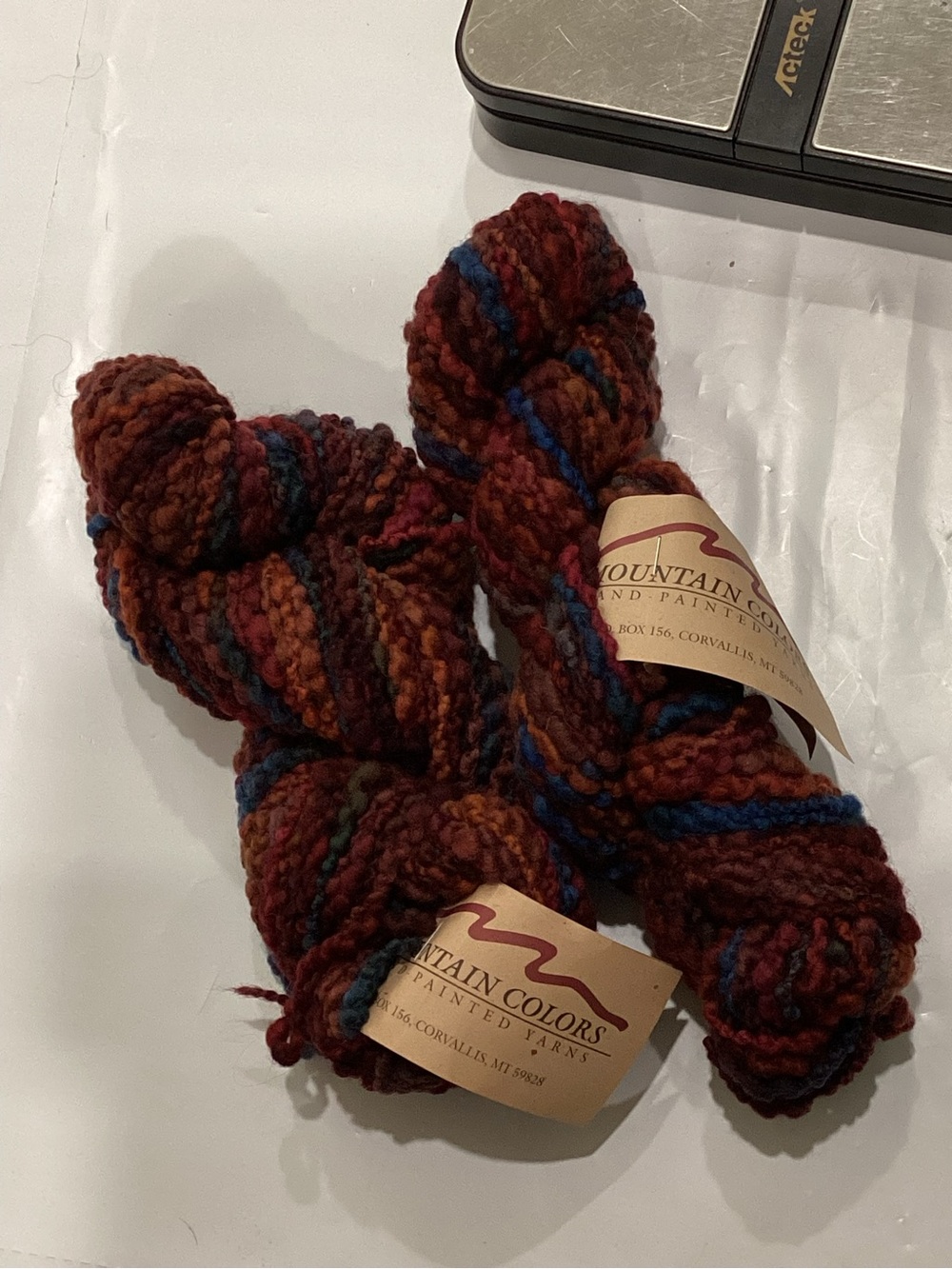2 hanks of mountain colors hand painted Moguls yarn colorway Indian corn